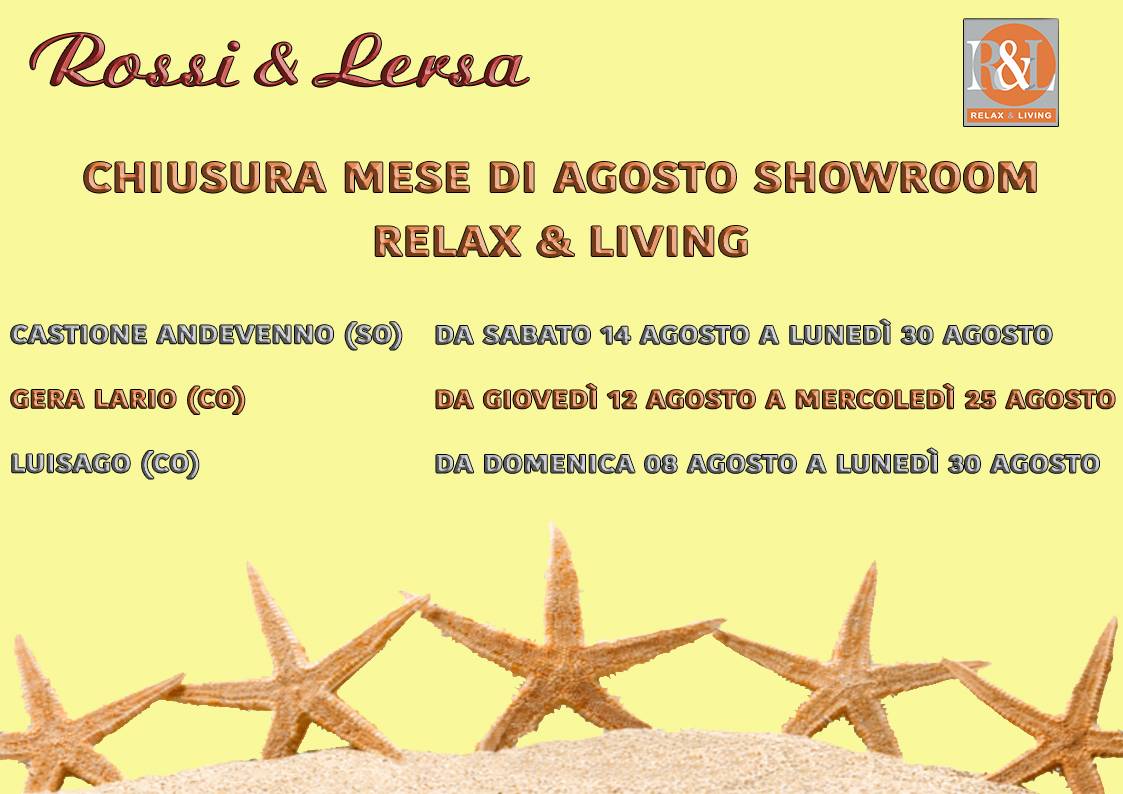 Ferie Agosto 2021: Showroom