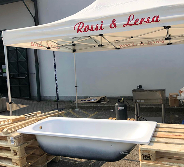 Giornata Kaldewei da Rossi & Lersa: Preparazione della vasca da bagno